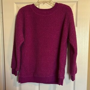 Loft women’s purple crew neck fuzzy oversized sweater size small
